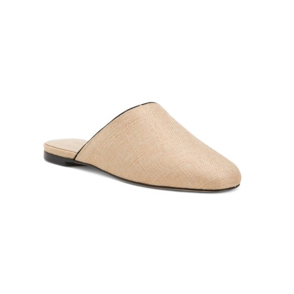LARROUDE Beige Made In Brazil Venice Flat Mules - Picture 1 of 2